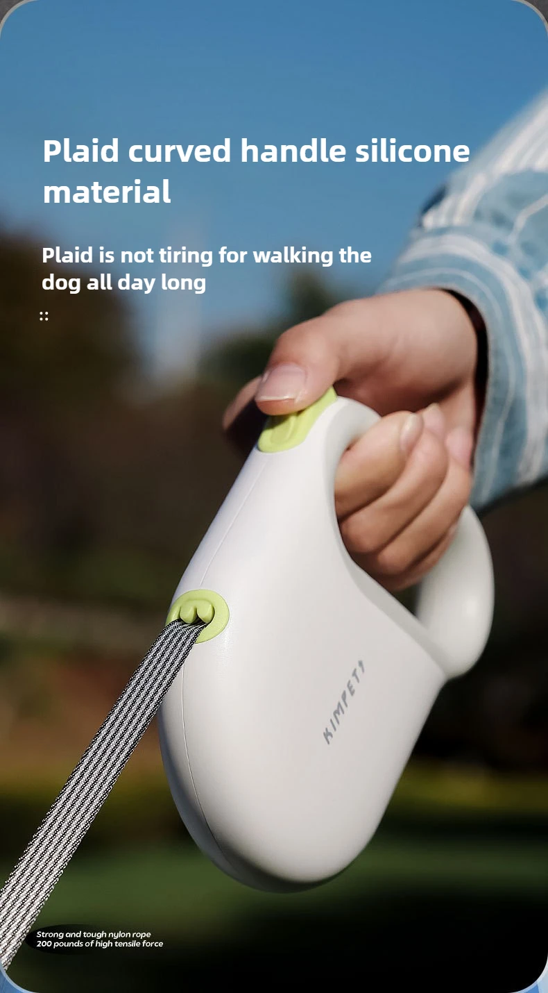 Dog Telescopic Leash 5m Reflective Leash Silicone Effort-Saving Handle Safe Walking the Dog at Night Explosion-Proof Dog Leash