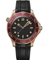 Montre mécanique automatique de marque de luxe pour hommes, en acier inoxydable, or rose, céramique rouge, saphir, caoutchouc, toile, cuir, montre-bracelet pour hommes 3