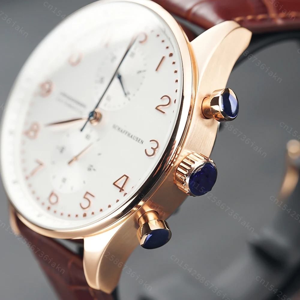 2022 Fashion New Men's Automatic Watch 44mm Sapphire Crystal Glass Stainless Steel Leather Strap Sports Leisure Waterproof