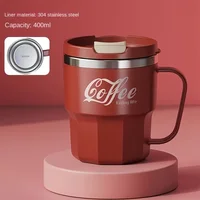 1pc 400ml 304 Stainless Steel Coffee Mug with Lid Milk Cup Double-Walled BPA-Free Spill-Proof for Hot Cold Drinks Drinkware Gift 6