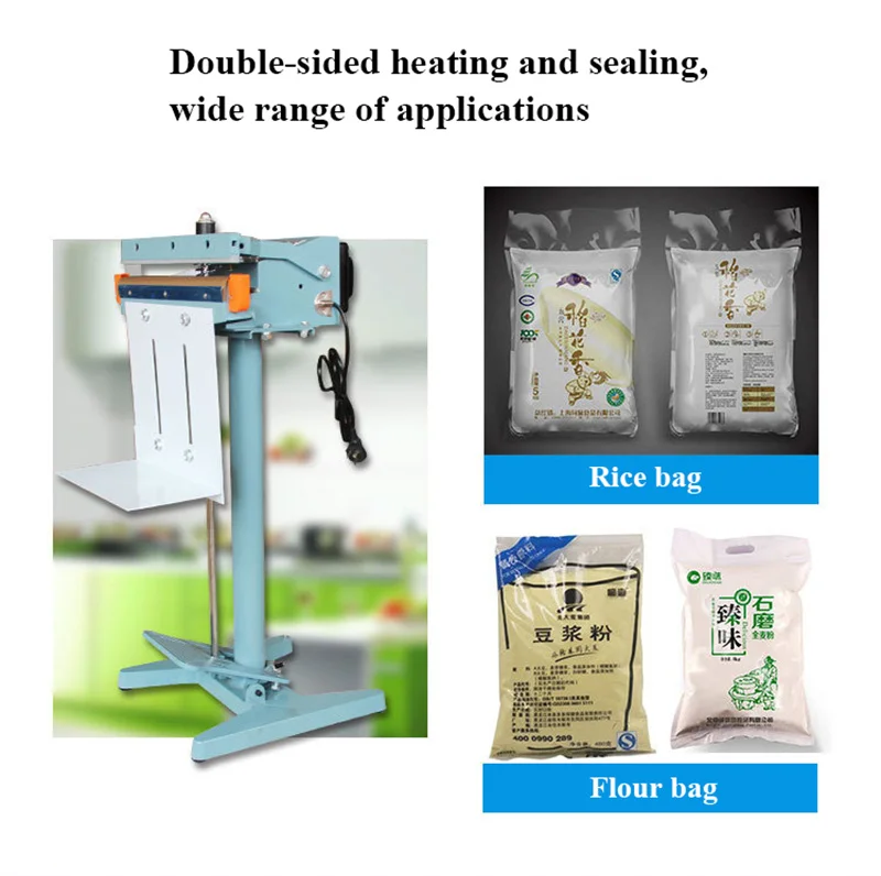 Commercial Treadle Type Bag Sealing Machine 350mm 450mm Pedal Food Plastic Paper Bags Sealer Packing Tool Double Sided Heating 2