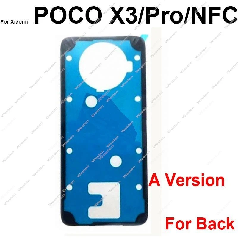 Cache Batterie Arrière Autocollant Pour Xiaomi Poco X3 Pro M2102J20S - Noir - Neuf
