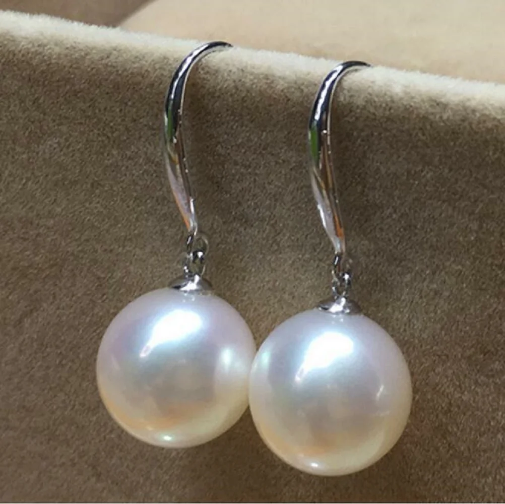 

Natural 10-11mm AAA+ akoya white Round Japan Pearl Earrings 《14k white gold》 fine jewelryJewelry Making