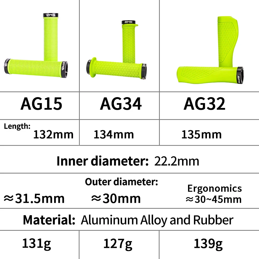 ZTTO MTB Dual Lock Grips High Quality Soft Rubber No-Slip