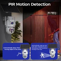 Jooan 6MP WiFi caméra de Surveillance extérieure double objectif sans fil solaire caméra IP PIR détection de mouvement batterie de sécurité moniteur de vidéosurveillance 5