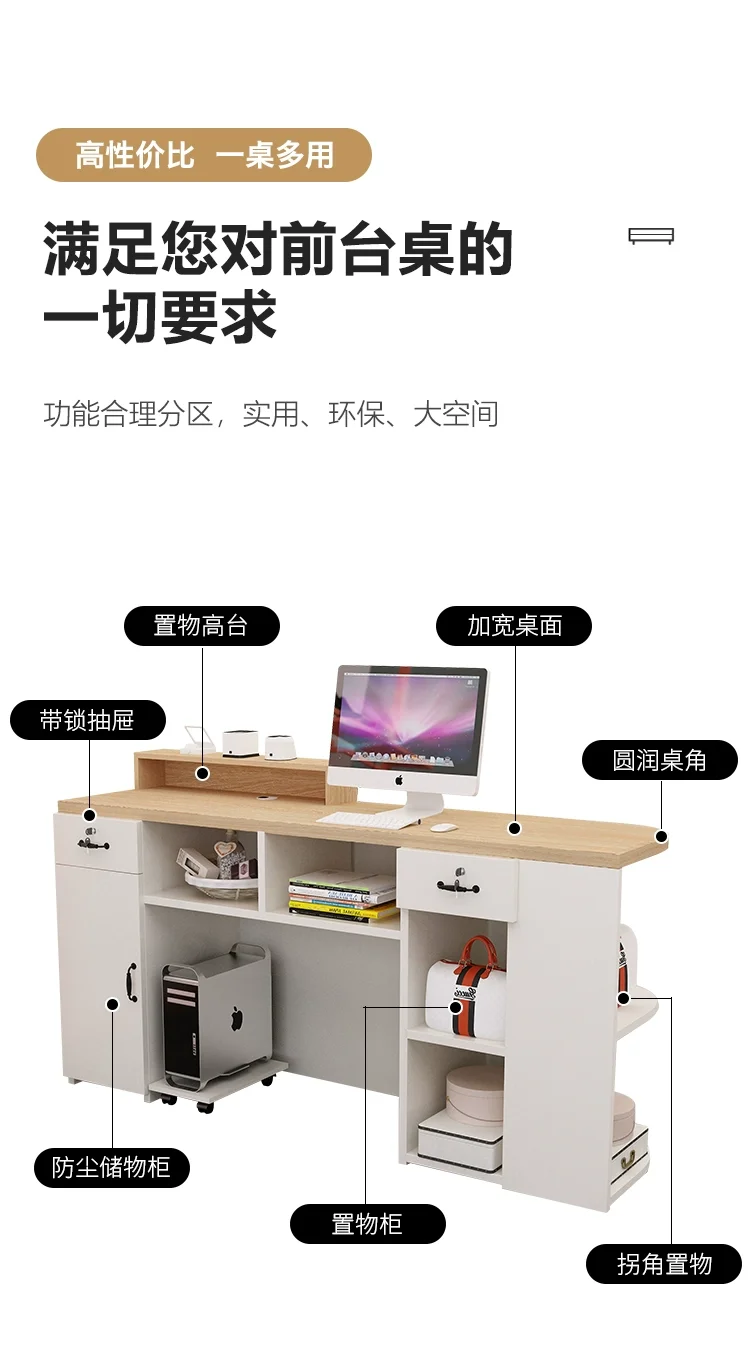 Description Picture 4 of itemDisplay Cabinet Reception Desk Tall Bar Counter Beauty Salon Reception Desk Office Table Toonbank Winkel Garden Furniture Sets