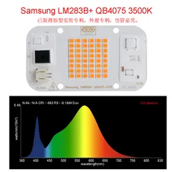 Enhanced Hydroponic Full Spectrum LED Grow Light Chip - 50W 220V (Samsung lm283b 3500K)