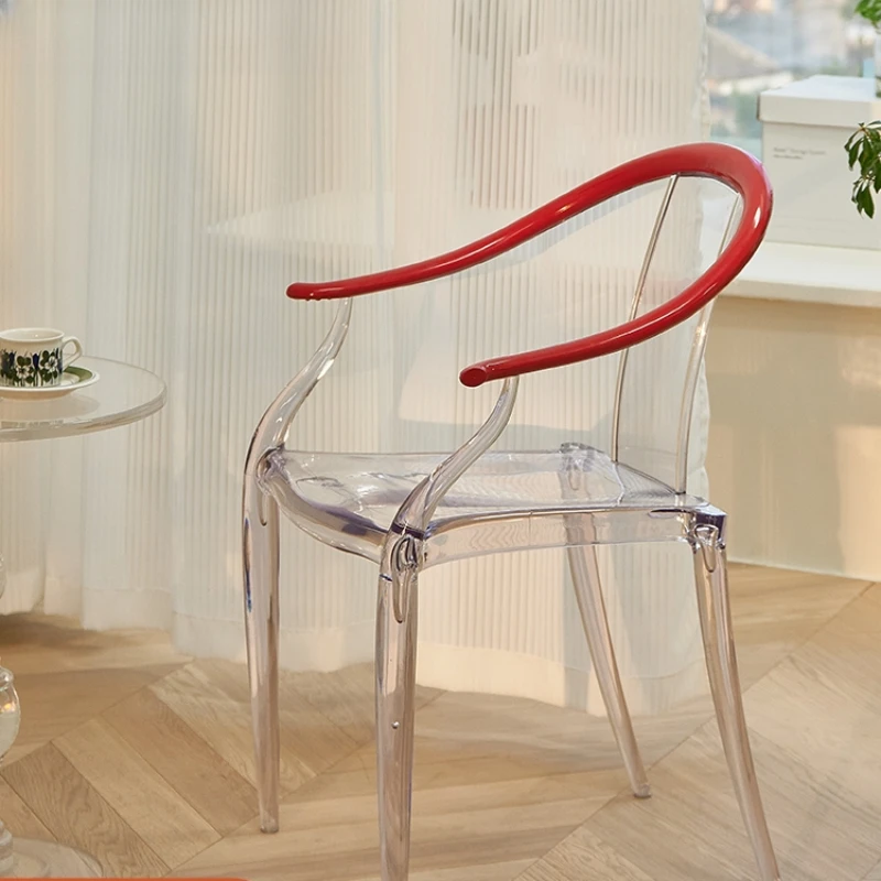

Transparent chair plush chair creative round-backed armchair acrylic dining