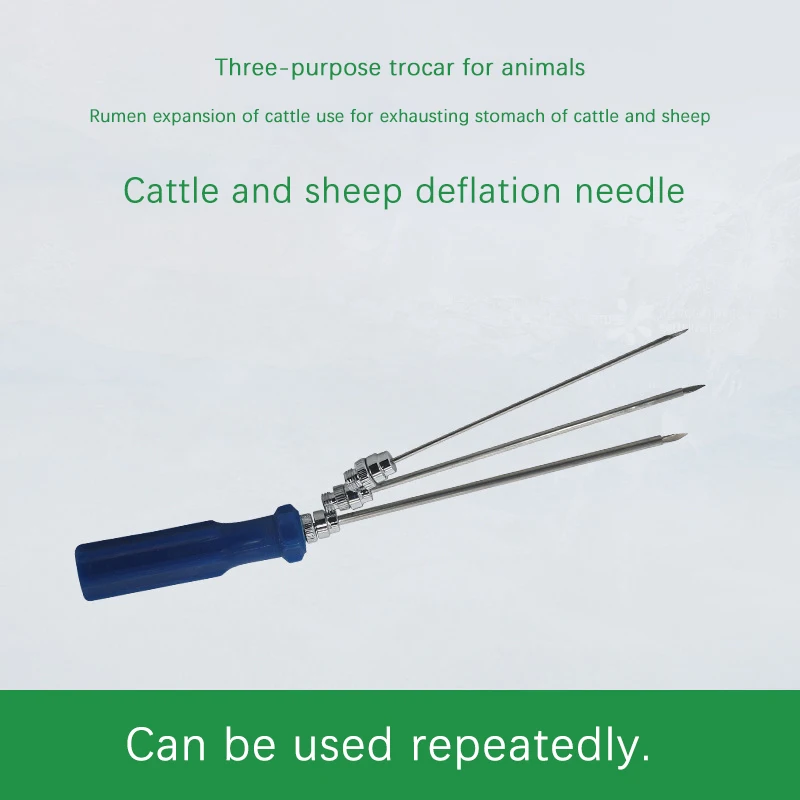 

Livestock Cattle Pig Trocar Needle Stainless Steel Veterinary Trocars Deflation Needle Cow Sheep Rumen Puncture Exhaust Needles