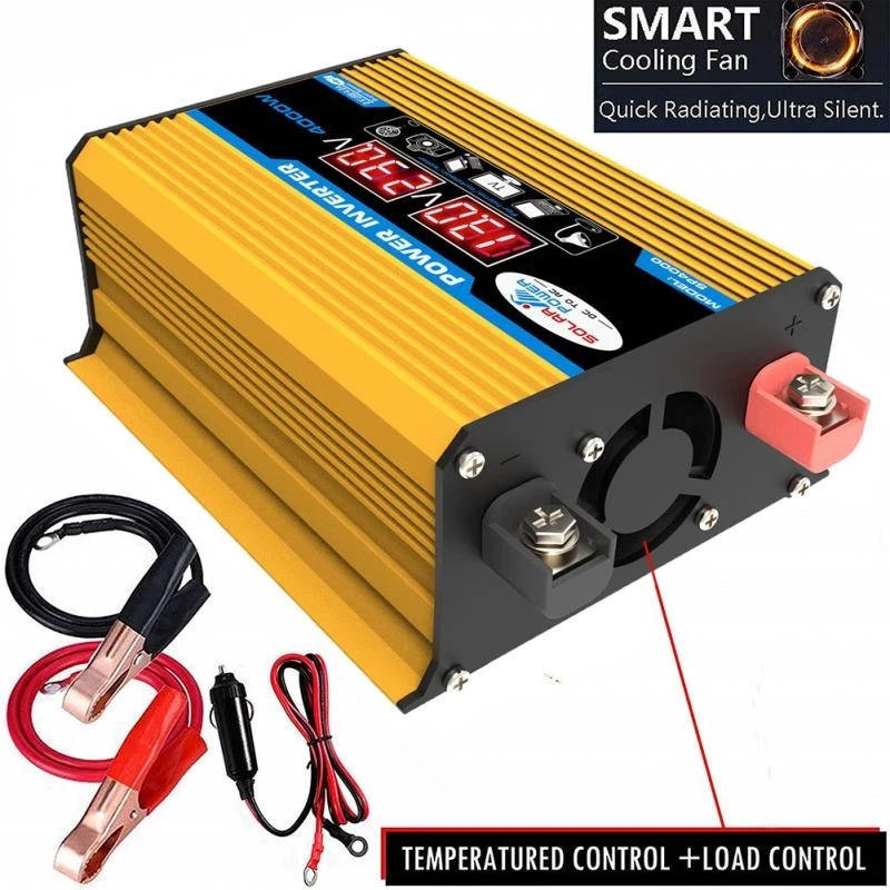 

Car Inverter Peak-4000W Car Power Inverter DC12V to 110V 220V AC Converter Auto Charger Converter Adapter Dual Voltage Display