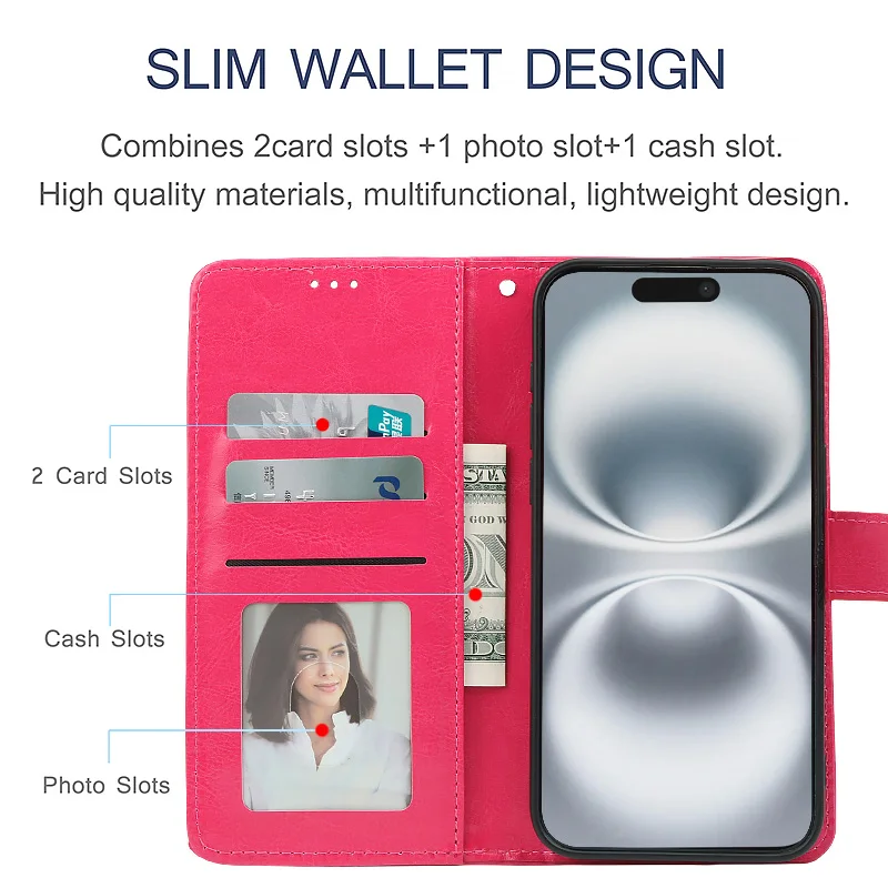 Luxury Leather Flip Wallet Case with Card Slot - Premium Protective Cover