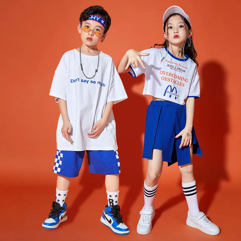 

Kids Boys Summer Fashion Sports Short Sleeve T-shirt Shorts Suits Girls Cheerleading T Shirt Skirts Sets Children Tracksuits