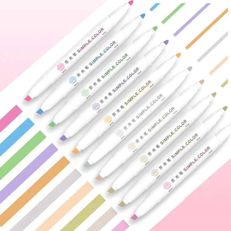 5PCS highlighter pen Set Multiple series available Double Headed Colored Fluorescent Pen Student Stationery Supplies