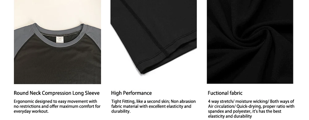 Four Season Universal Long Sleeve T-Shirt Winter Bottom Shirt MTB Bodybuilding Running Shirt Compression Top Gym Sport T-Shirt