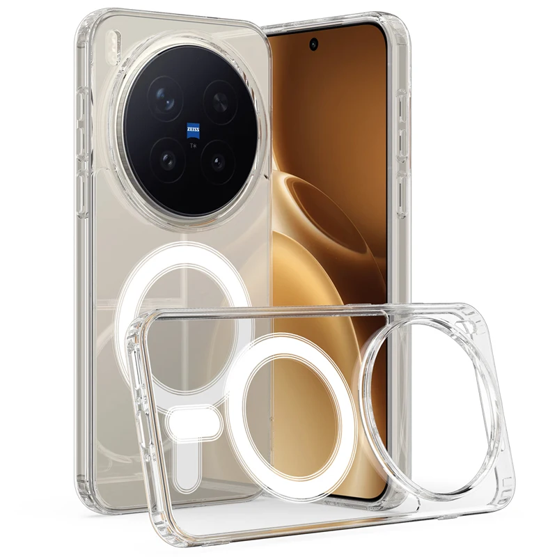Magnetic Shockproof Transparent Hard Edge Case - Premium Protection