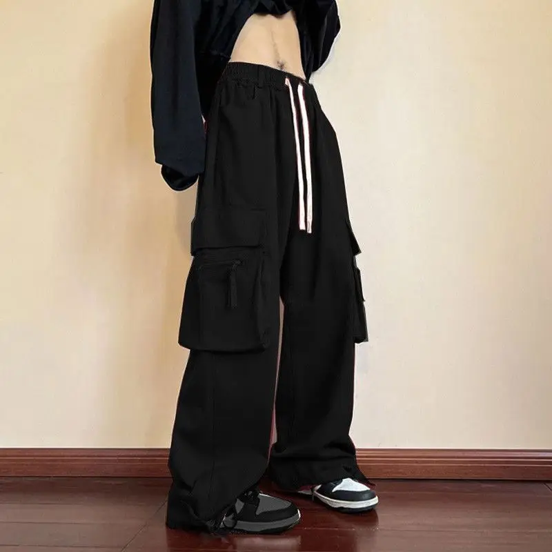 American Retro Wide Leg Pants Spring/summer Red Loose Fitting Workwear Pants Men's and Women's Straight Leg Casual Pants