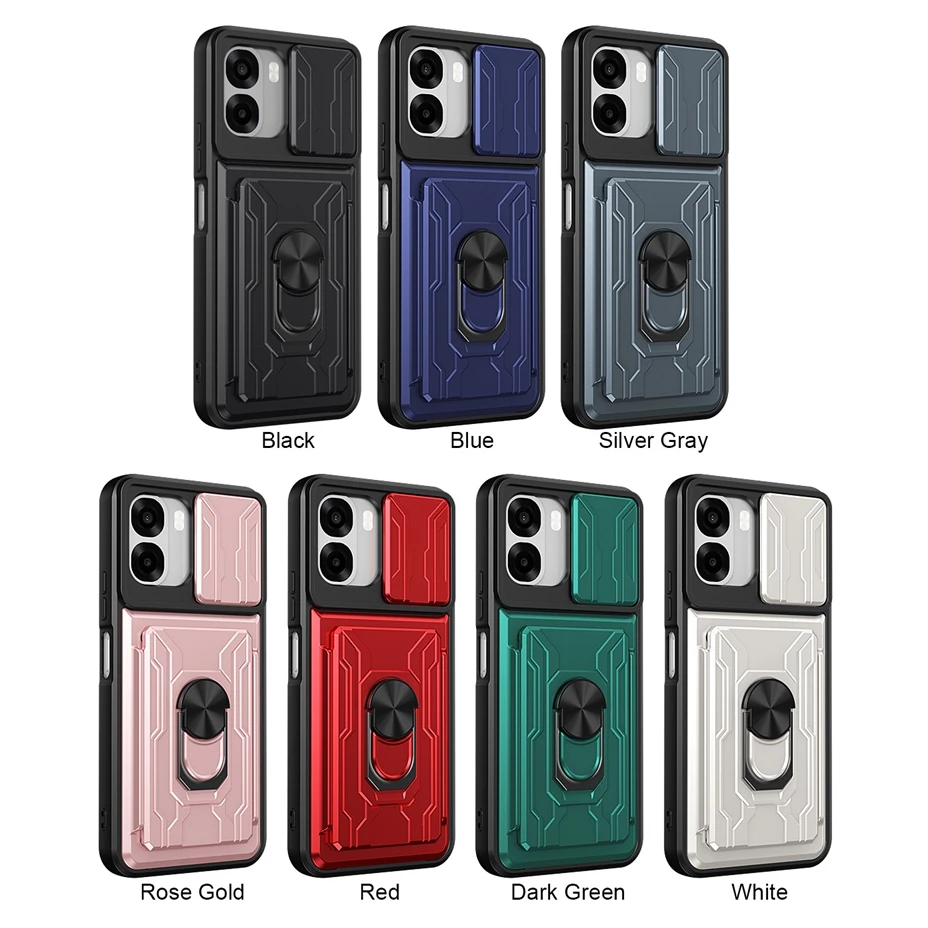 Kickstand Armor Case with Card Slot and Ring Stand Holder