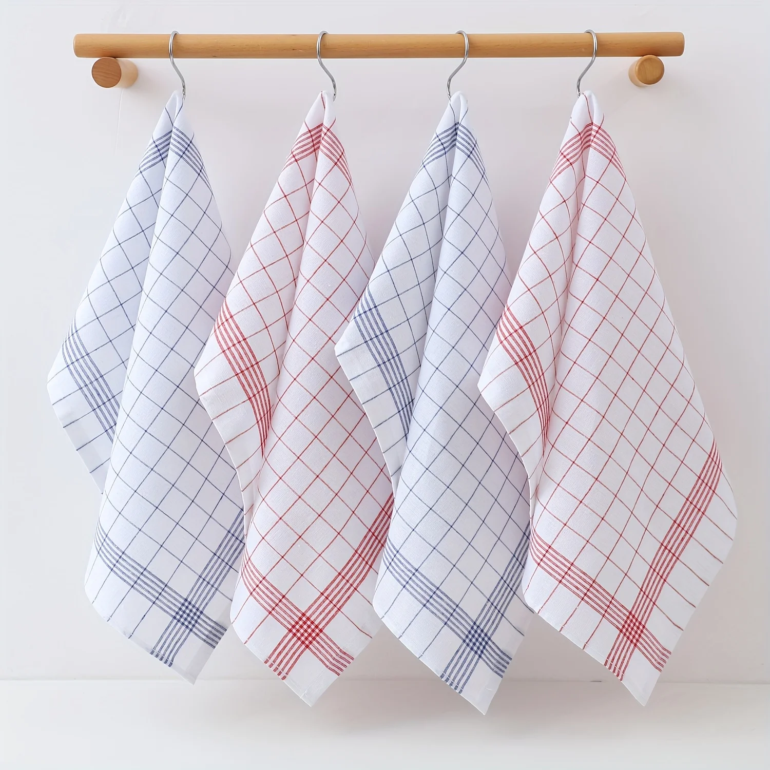 Large Plaid Kitchen Dish Towels Absorbent Tea Towels Soft and Reusable Cleaning Cloths Quick Drying Dish Rags for Washing Dishes 5