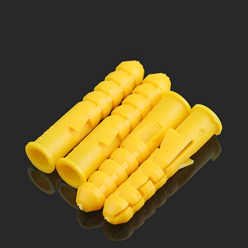 Solid Wall Screw Fixed Plunger Plastic Rubber Expansion Tube M6-M14 50PCS