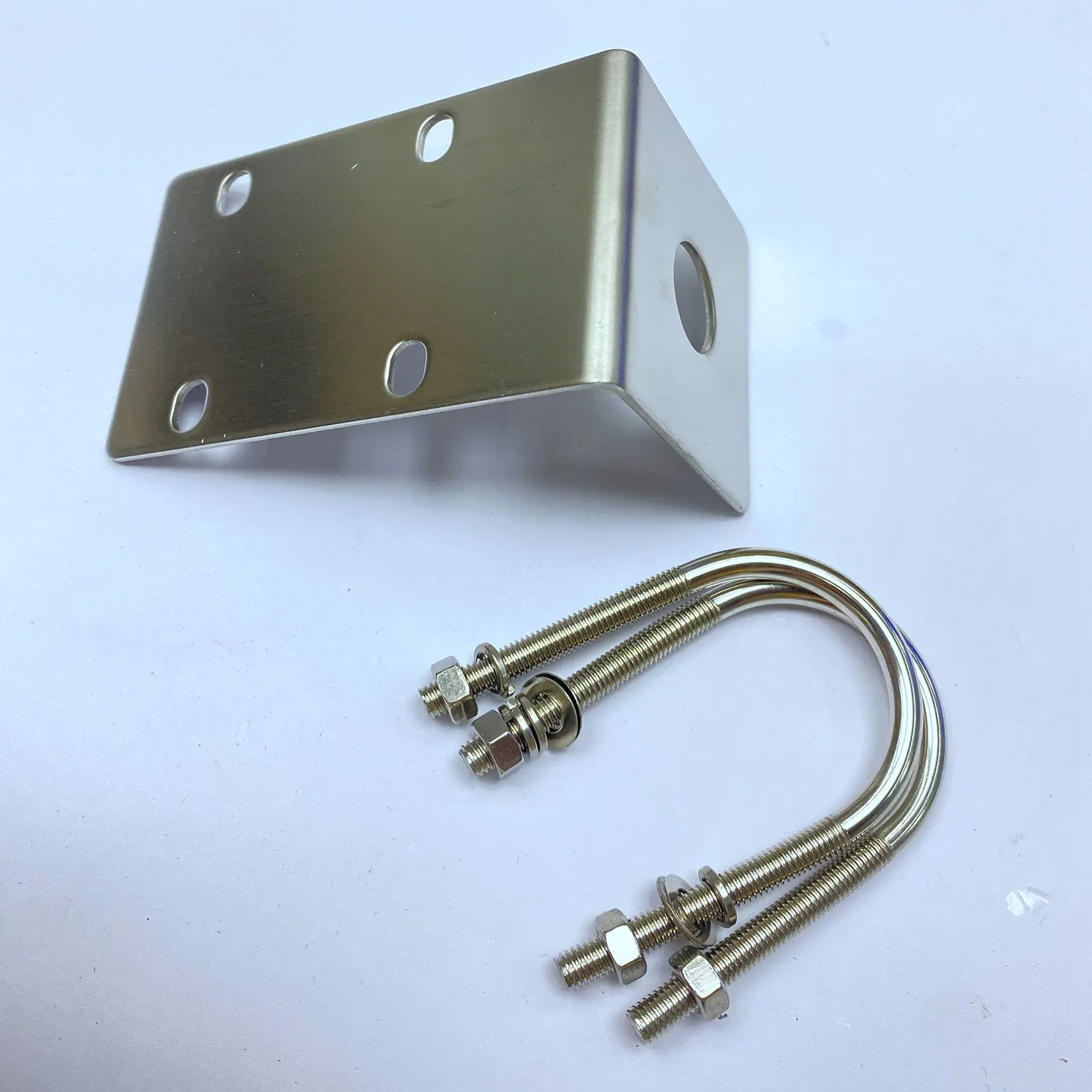 Antenna Mount Bracket Stainless Steel Antenna Mount Bracket with U Style Bolts for Ham UHF VHF CB Cellular Trucker Antenna Use Accepted