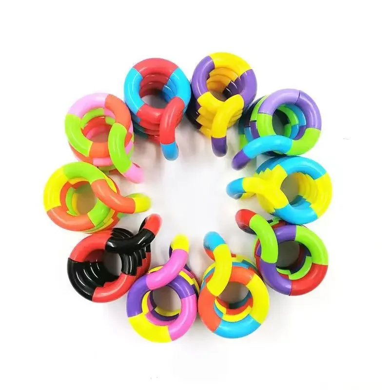 4Pcs Twist Music Puzzle Toys for Kids Educational Vent Deformation Rope Knot Pressure Toys Gift puzzle toys kids educational toys