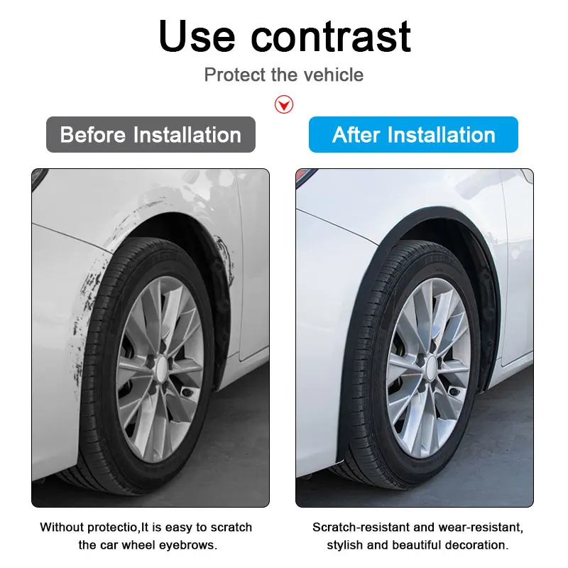 Fender Flares SEAMETAL Universal Car Wheel Arches Wing Expander Arch Eyebrow Anti-collision Strips Mudguard Lip Protector Cover