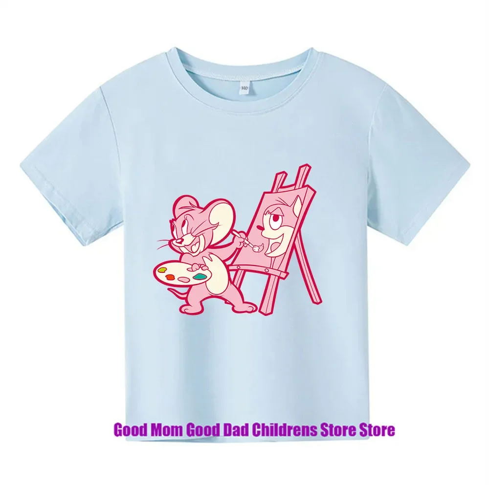 디즈니, 고양이와 마우스, 톰과 제리, 편안함, 애니메이션, 만화, 티셔츠, 캐주얼, 패션, 좋음, 소년, 소녀, 여름 