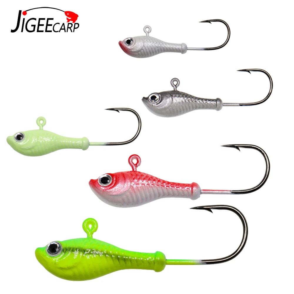 Jigeecarp 3pcs Fish Head Jig Head Hooks For Bucktail Swimbait Jig Head  Baits Holder Hook for Freshwater Carp Lure Fishing