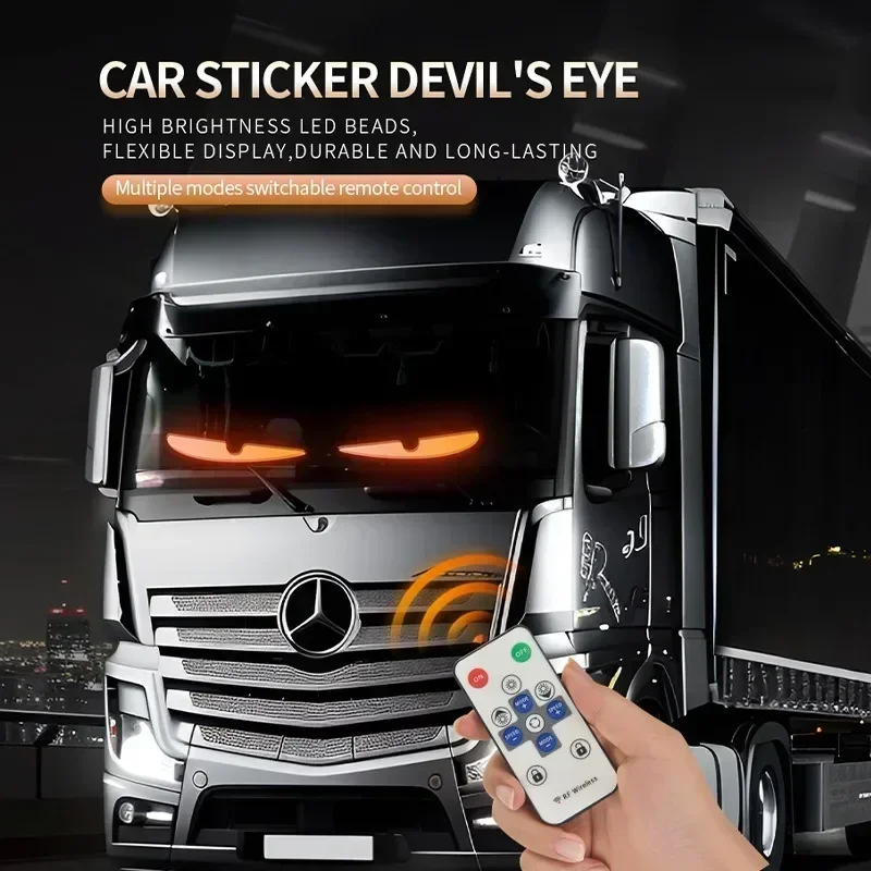 Devil's Eye LED Truck Sign Scrolling Animation LED Matrix Pixel Panel Display Light Remote Control for Car Truck windshield
