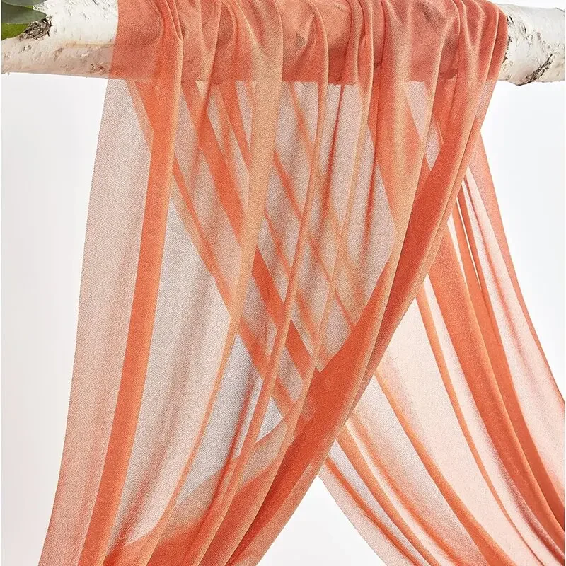 Terracotta Wedding Arch Draping Fabric Chiffon Sheer Drapes 2PACK for Wedding Birthday Party Backdrop Curtains Decorations