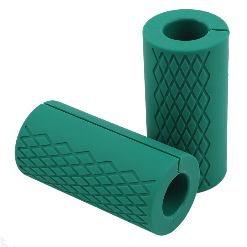 Barbell Dumbbell Grips 1 Pair Thick Bar Handles Silicone Anti-slip Pad Pull Up Weightlifting Fat Grip