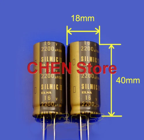 Capacitor de áudio de fibra de seda, ELNA RFS SILMIC II, 16V, 25V, 35V, 10UF, 22UF, 33UF, 47UF, 100UF, 220UF, 330UF, 470UF, 1000UF, 2200UF, 1PC