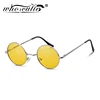 Round Sunglasses Men Polarized UV400 High Quality Brand Design Vintage Retro Circle Frame Sun Glasses Women Yellow Lens 801B 1