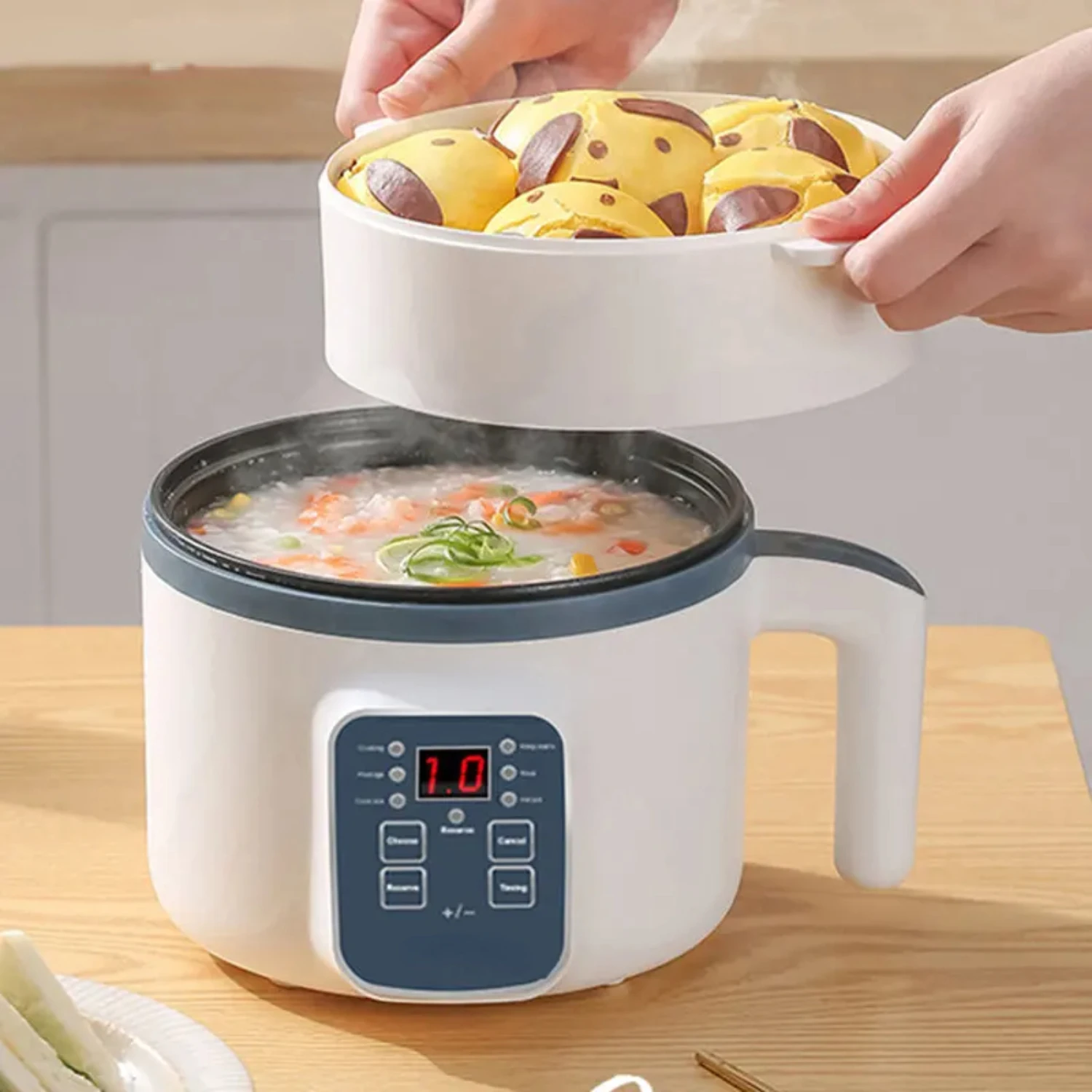 Mini Rice Cooker Household Multicooker Single/Double Layer Rice Cooker Auto Appliances