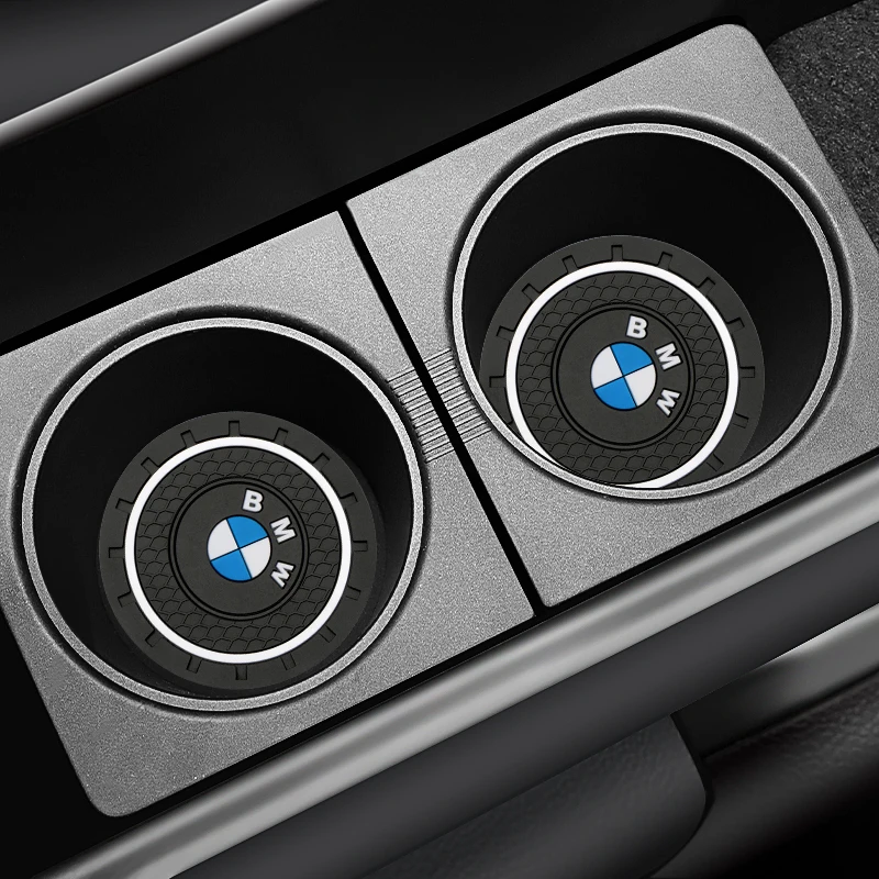 실리콘 자동차 물컵 거치대 코스터 미끄럼 방지 패드 매트, BMW M E46 E90 E60 F10 F30 E39 E36 F20 E87 G30 E92 E91 X5 X6 E82, 2 개