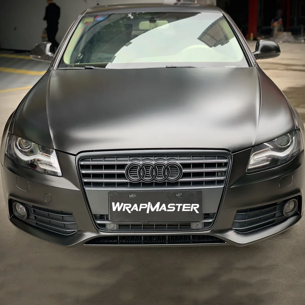 Wrapmaster Satin Metallic Dark Space Grey Car Wrap Vinyl Auto Wrapping Film Involucri Per Veicoli