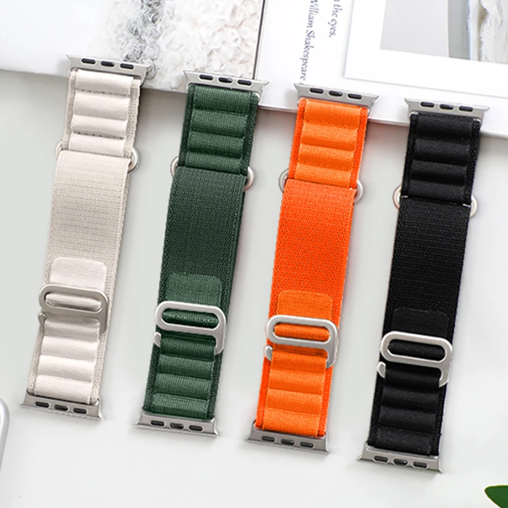 애플 워치용 알파인 스트랩 울트라 밴드, 49mm, 45mm, 44mm, 42mm, 40mm, 41mm, 44mm, 나일론 코레아 팔찌, 아이워치 시리즈 9, 8, SE, 4, 3, 7, 6, 5