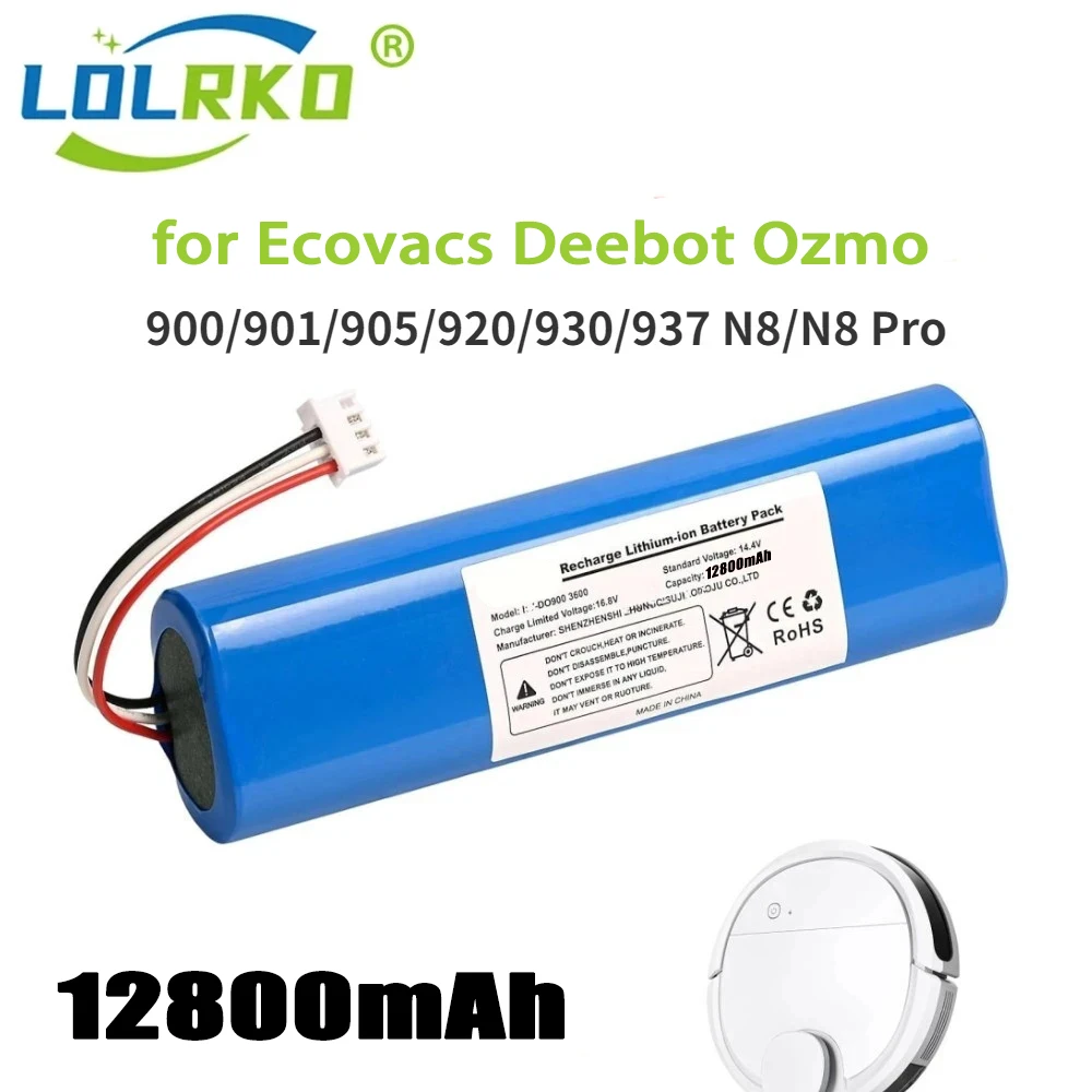 

Replacement Battery 6800mAh for Ecovacs Deebot Ozmo 900,901,905,920,930,937,N8,N8 Pro Li-ION 14.4V Robot Vacuum Cleaner Battery