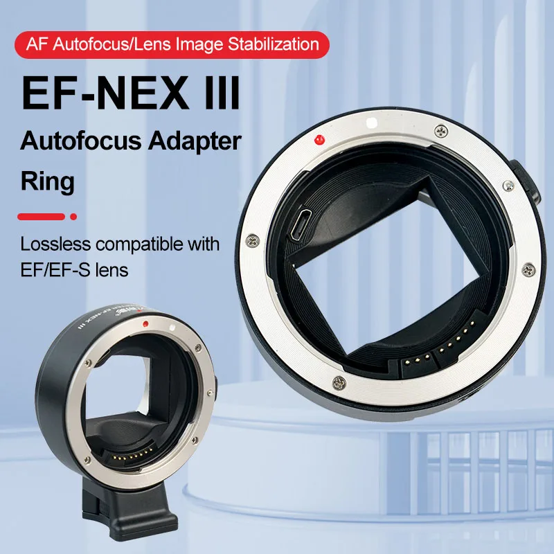 Niyi Ef-Nex Iii Auto Focus Lens Mount Adapter Ring Full Frame Per Obiettivo Canon Eos Ef Ef-S Per Fotocamera Sony E-Mount A7R3 A7M3 A7R4