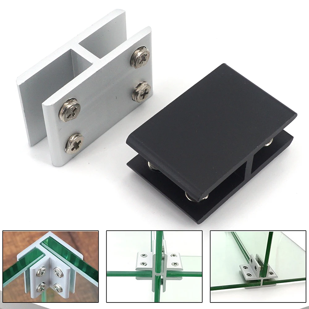 4/2PCS 유리 클램프 클립 180 ° 135 ° 90 ° 8 -12mm 보드용 학위 T 모양 십자형 브래킷 알루미늄 선반 지지 홀더