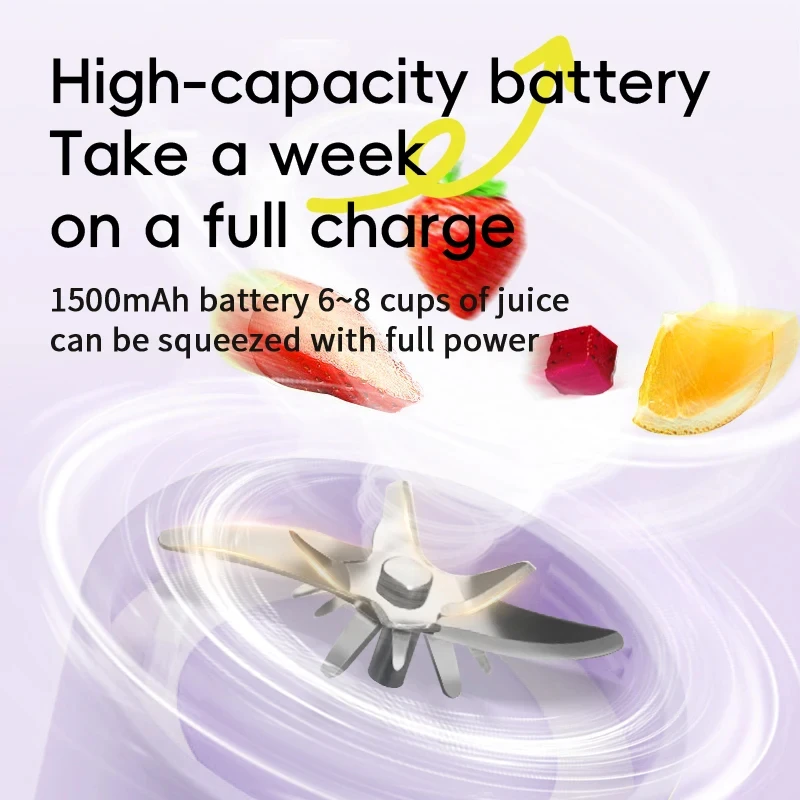 Portable Blender USB Rechargeable Cordless Mini Juicer Mixer
