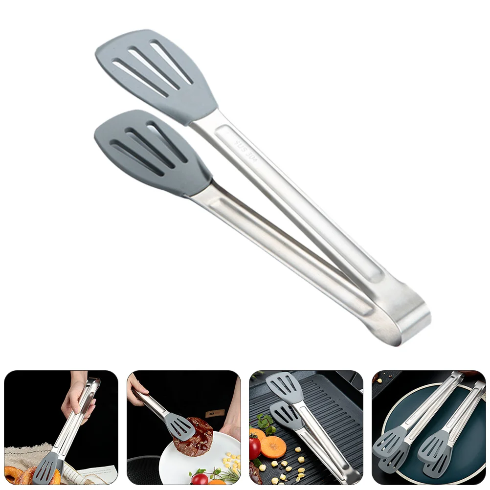 

Silicone Tongs Stainless Steel Kitchen Tongs Heat Resistant Tongs Salad Tongs Metal Grilling Tongs Serving Tongs Clips for