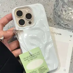 Cover per telefono in seta 3D con motivo ondulato lussuoso