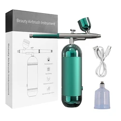 Portable Airbrush Kit for Nails, Art, and Crafts (Green)