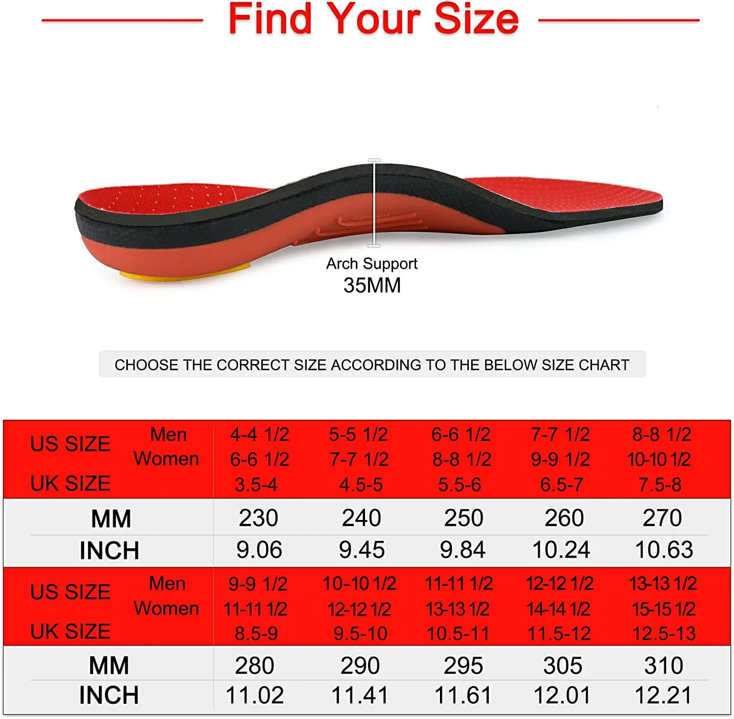 รูปสินค้า แผ่นรองเท้า Orthotic รองรับแรงกระแทก เท้าสูง ใส่สบายทุกก้าว