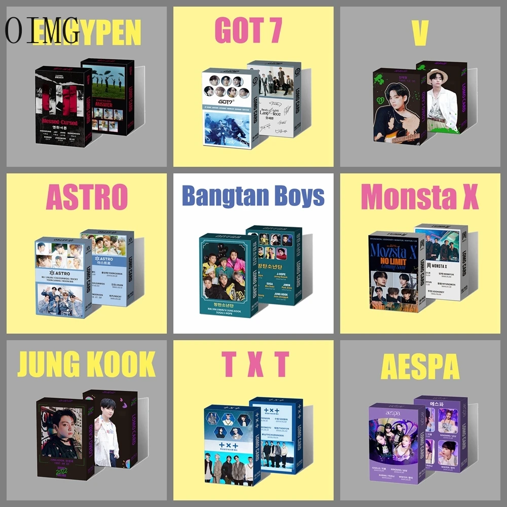 30 шт./коркор. MIX Kpop бродячие дети Bangtan Boys ломо карты TXT Monsta X GOT7 ENHYPEN IU AESPA ASTRO новый