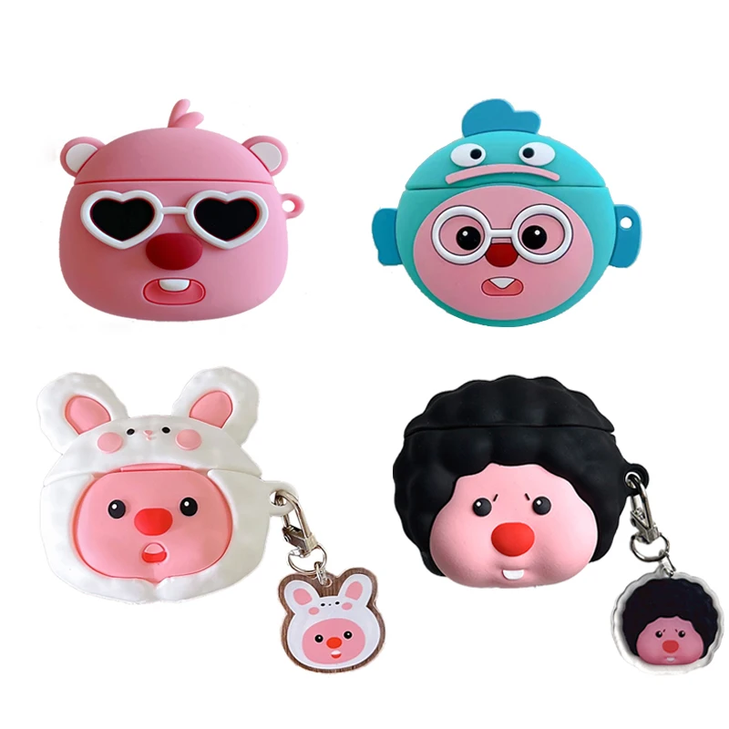 

Cartoon Bluetooth Earphone 3D Silicone Case For Airpods 1/2/3/Pro Protective Cover Cute Loopy Headset Cases For Airpods Pro 2