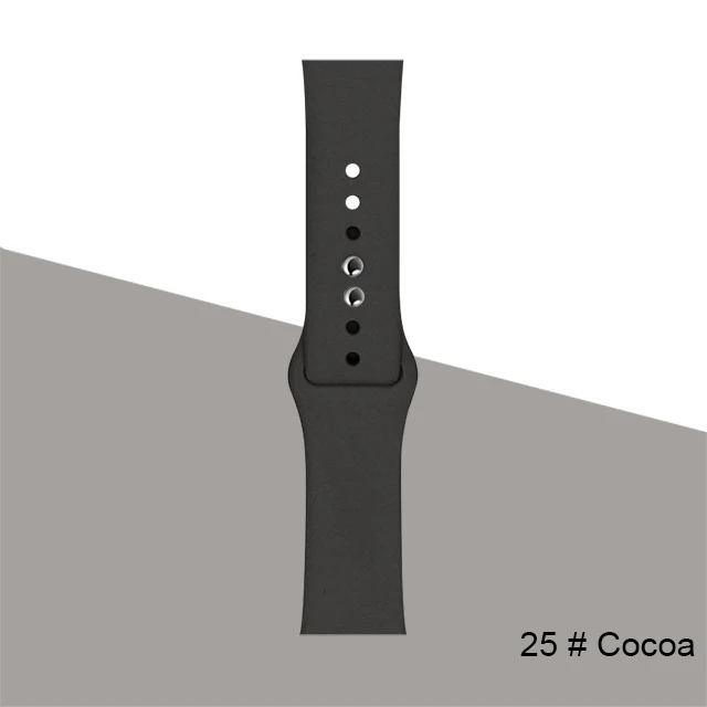 Silicone Strap For Apple Watch band 45mm 41mm 44mm 40mm 38mm 42mm Watchband Bracelet Correa For Iwatch Series 6 Se 5 4 3 7 Cocoa-25