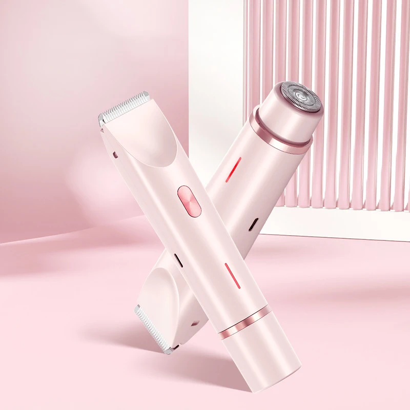 2 In 1 Dual-Head Painless Women Electric Razors Bikini Trimmer Wet Dry ...