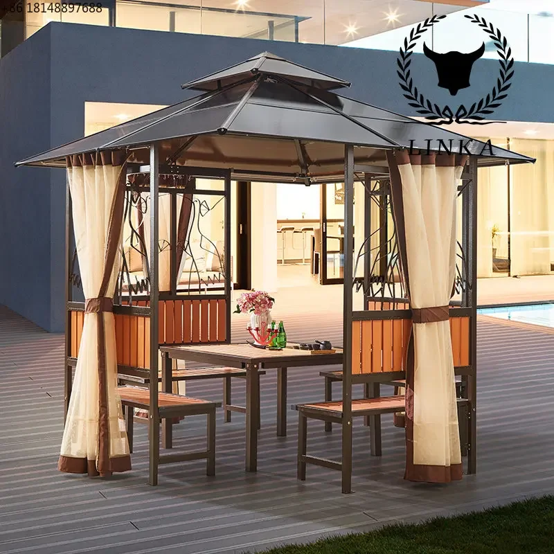 

Shanglun Pavilion Villa Courtyard Outdoor Roof Terrace Garden Design Canopy Wooden House Anti corrosion Wooden Pavilion